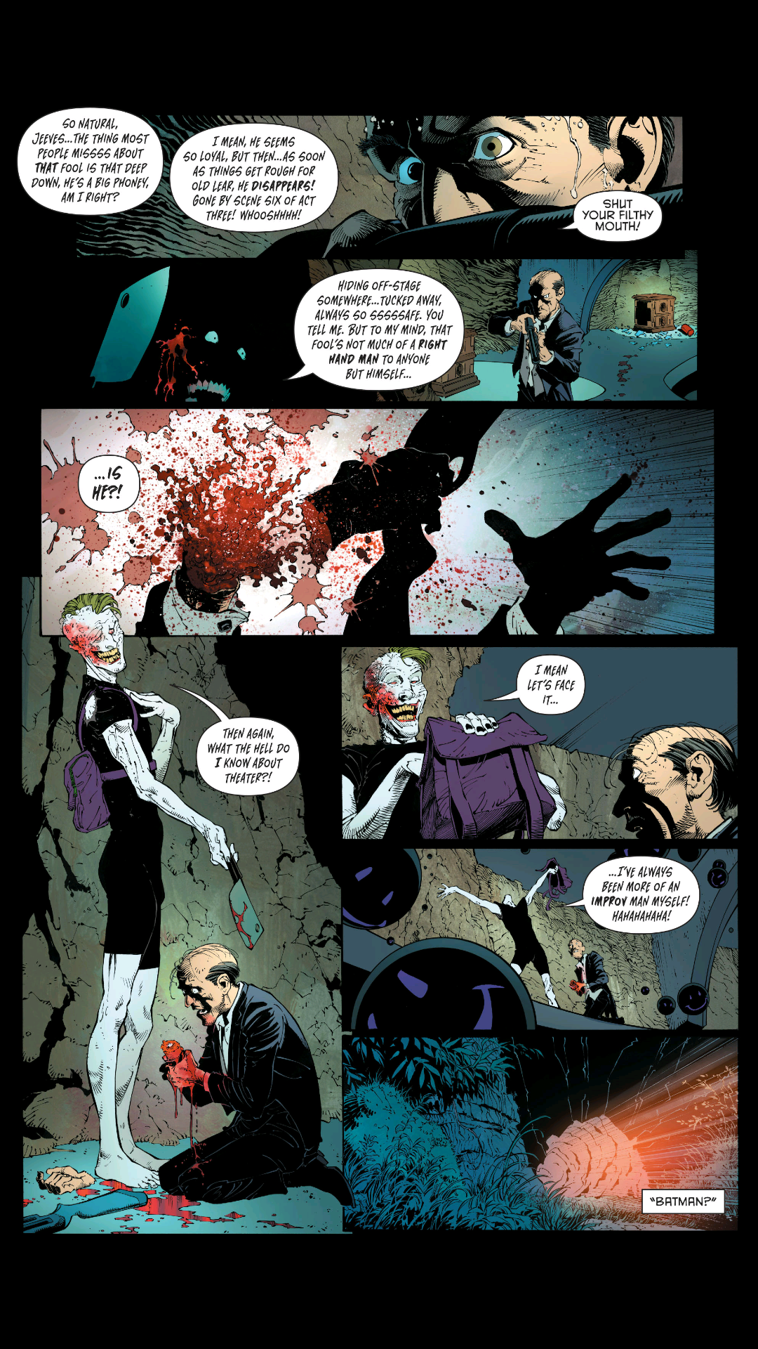 Joker chopping Alfred's Hand off
