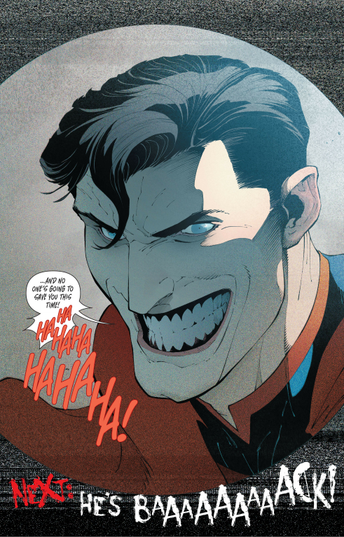 Superman infected with Joker Toxin